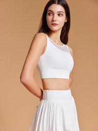Asymmetric Motion Mesh Sports Bra