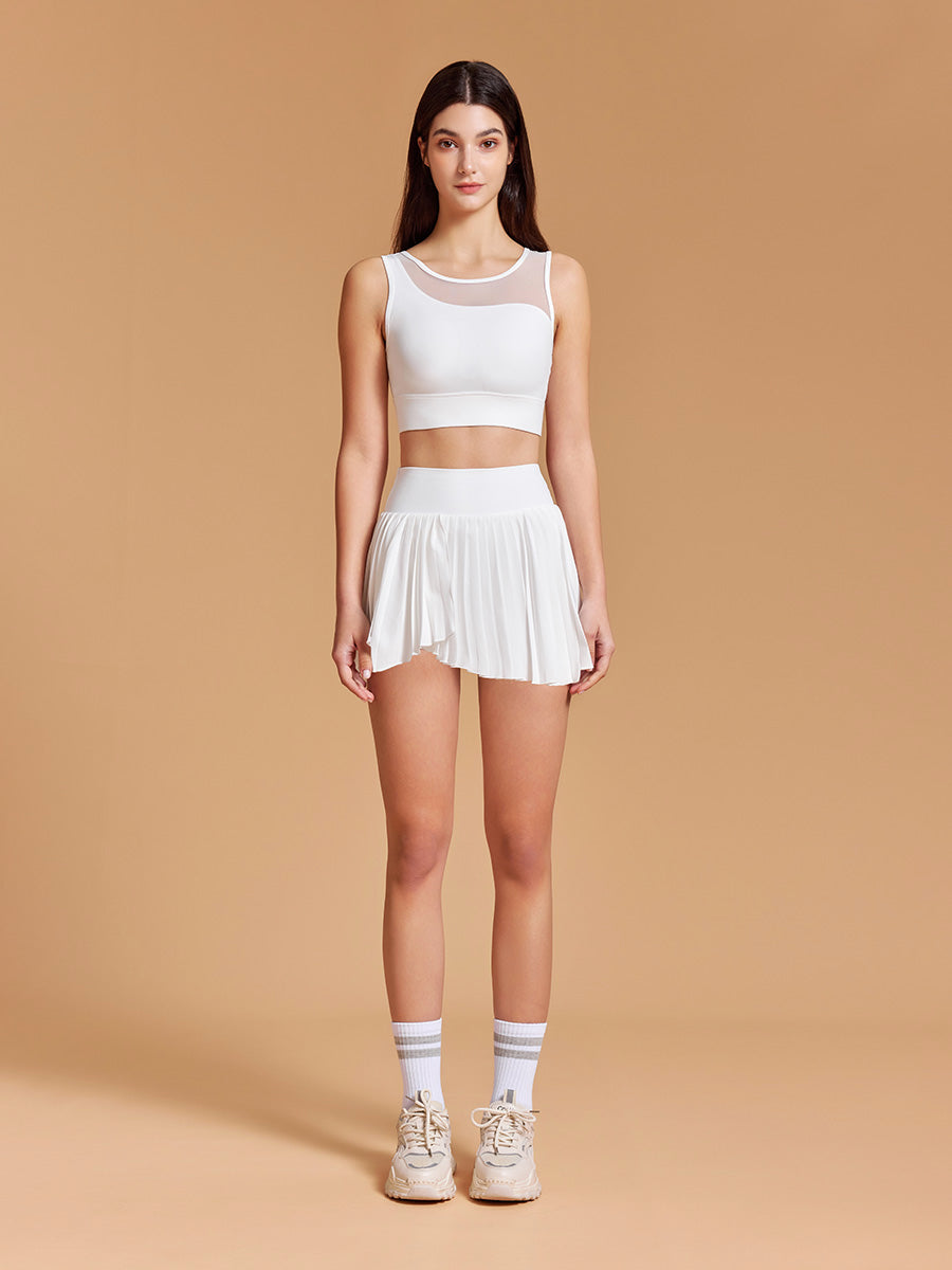 Asymmetric Motion Mesh Sports Bra