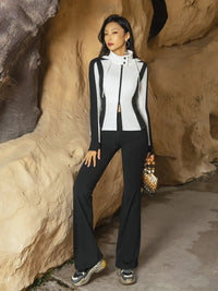 Color - Contrast Hooded Sports Jacket-4