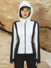 Color - Contrast Hooded Sports Jacket-5