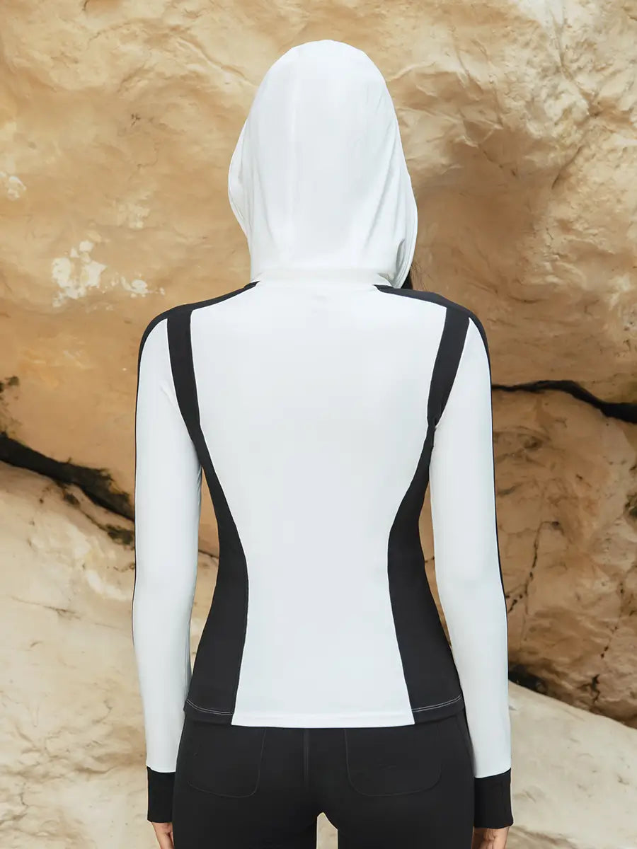 Color - Contrast Hooded Sports Jacket-6